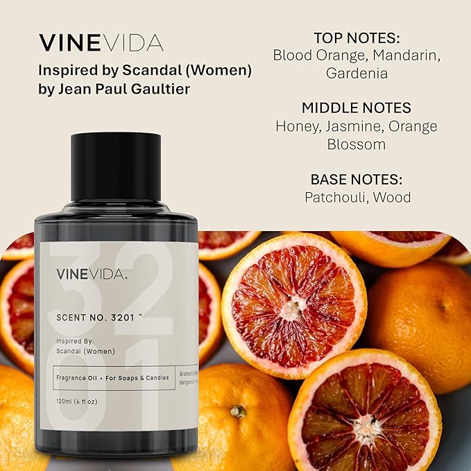 VINEVIDA [16oz] Scandal (Women) Fragrance Oil for Candle Making - Natural Candle Oil Scents - Soap Making Essential Oil - Made in USA