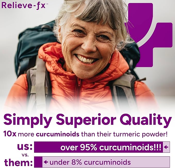 PPO Lab Relieve-fx™ DLPA Boswellia Turmeric Ginger Supplement - Curcumin, Boswellic Acid, Black Pepper - Capsules for Stress Relief, Heart, Digestion, Muscle Cramp, Joint, Healthy Inflammation - 90ct