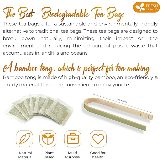 FreshDrinkUS, Premium 135 Calendula Tea Bags, 100% Natural and Pure Calendula Flowers, Eco-conscious Tea Bags. Herbal Tea. No Sugar, No Caffeine, No Gluten, Vegan.