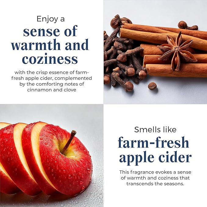 PartyLite 3-Wick Jar Candle, Highly Fragranced Clean Burning Glass Candle, 25-45 Hours Burn Time (Cinnamon Apple Cider)