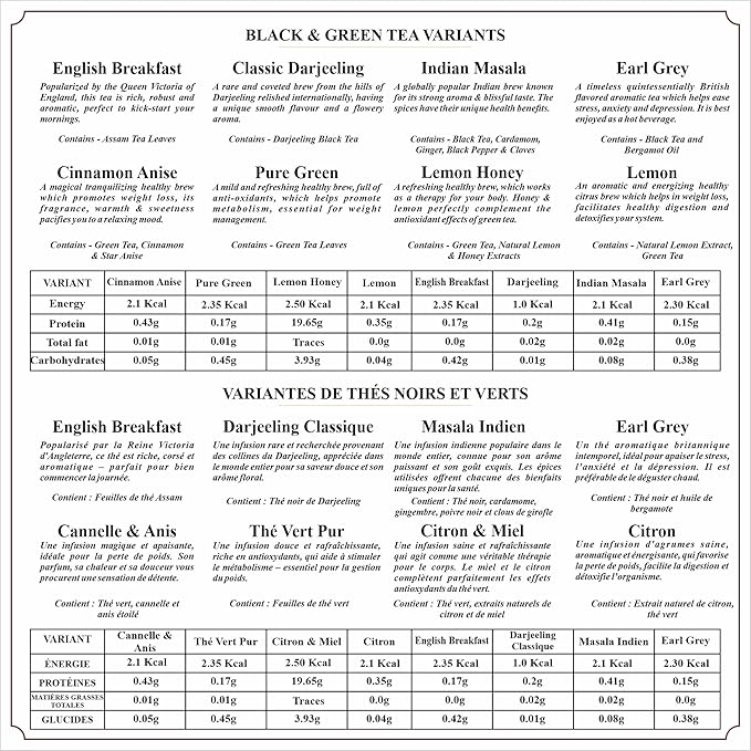 Octavius Gift's Select - Assorted Tea in Wooden Box | 6 Flavors, 120 Tea Bags | Black & Green | Tea Gifts for Women & Men | Pack of 1