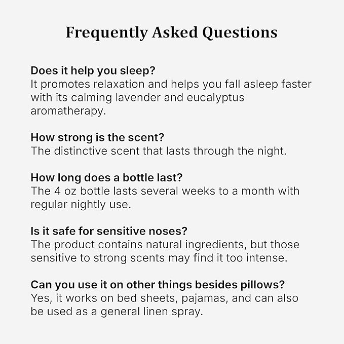 European Spa Source Sleep Well Eucalyptus + Lavender Pillow Mist Spray for Aromatherapy, at Home Spa Experience, Tension Relief, Sleep Support, and Relaxation, 4 fl oz.