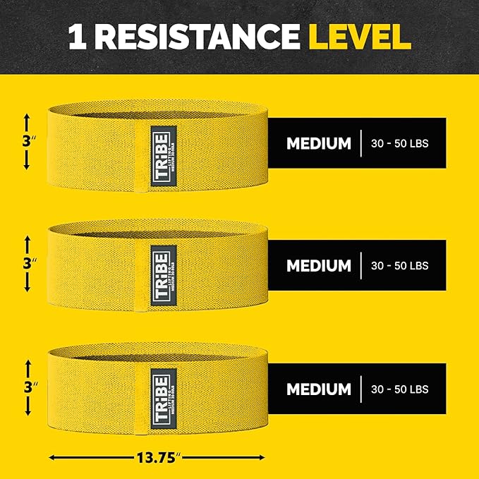 Tribe Lifting Fabric Resistance Bands for Legs - Workout Bands Resistance Bands for Men and Women - Booty Bands for Working Out - Exercise Bands Resistance Bands Set - Elastic Bands for Exercise