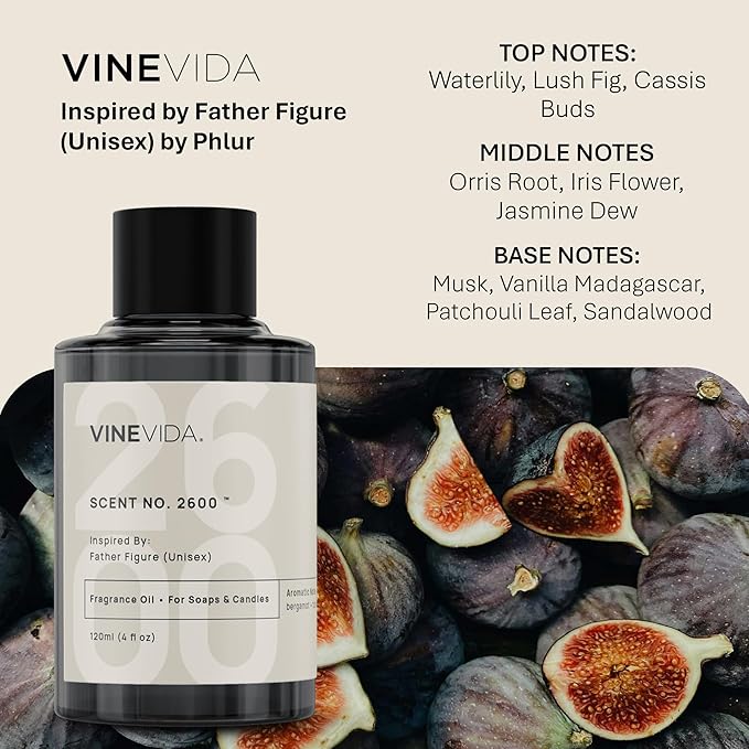 VINEVIDA [120mL] Father Figure (Unisex) Fragrance Oil for Candle Making - Natural Candle Oil Scents - Soap Making Essential Oil - Made in USA