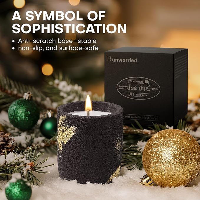 Scented Candles for Home, Soy Wax Candle, Non-Toxic Cement Jar Candles, Stress Relief, Housewarming Gifts, Highly Scented, Home Décor, Black Pepper and Sandalwood