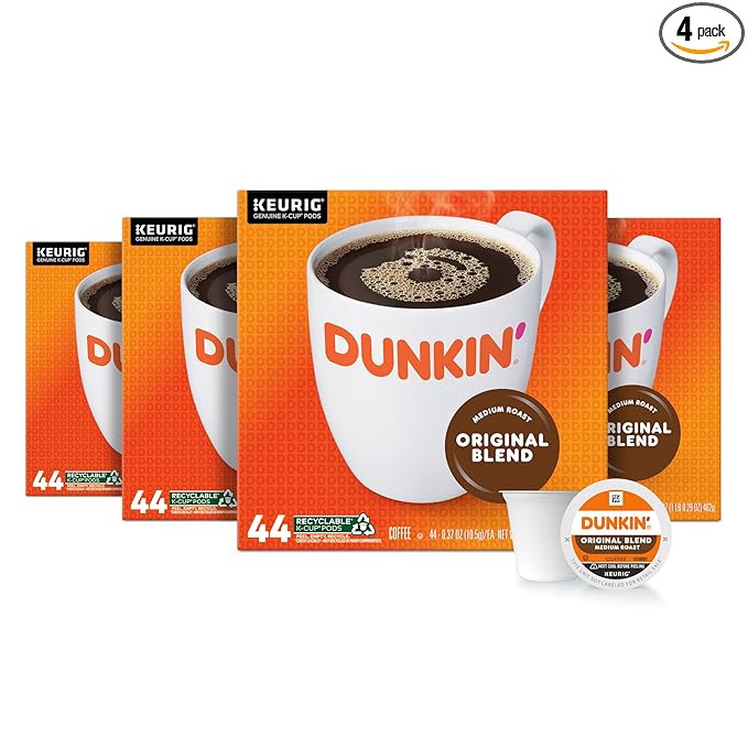 Dunkin' Original Blend Medium Roast Coffee, 176 Keurig K-Cup Pods