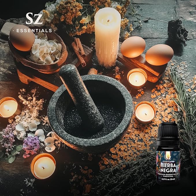 Hierba Negra Essential Oil 100% Pure (Black Grass) – Spiritual Protection, Banishing & Cleansing Oil for Wiccan, Hoodoo & Magick Rituals – Natural, Undiluted, Origin Argentina – 5mL