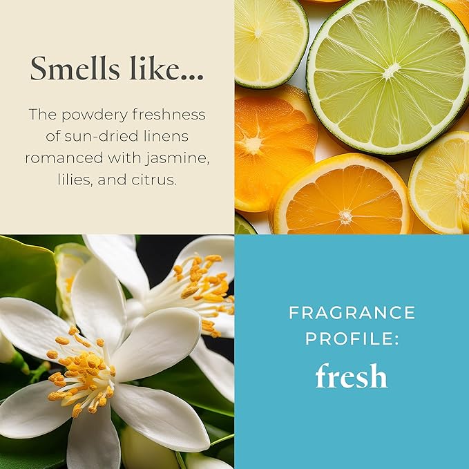 PartyLite Sun-Kissed Linen Scented, Notes of Jasmine Musk, Lily & Citrus, 13.2oz 3-Wick Jar Candle, 45 Hour Burn Time, Luxurious Fragrance, Ideal for Gifting