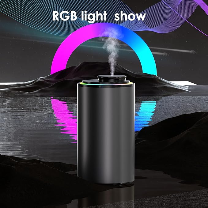 Waterless Essential Oil Diffuser, Diffuser,Portable Aromatherapy Diffuser,Light Show,3 Countdown Timers & 3 Mist Levels for Home, Room, Car, Office. (Black)
