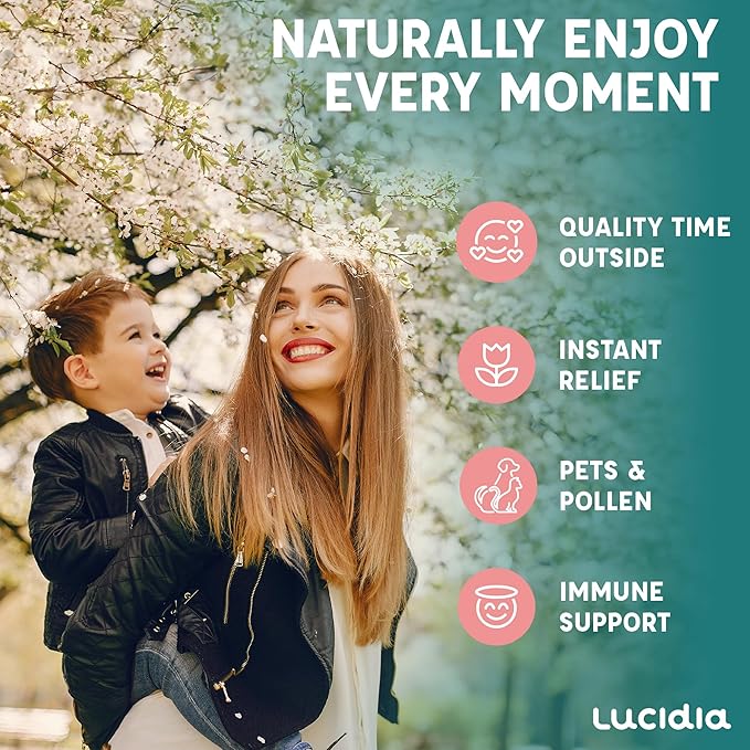 Lucidia Non-Drowsy Allergy and Hay Fever Support for Sinus Health with Quercetin NAC and Stinging Nettles Histamine Block Artemis Therapeutics