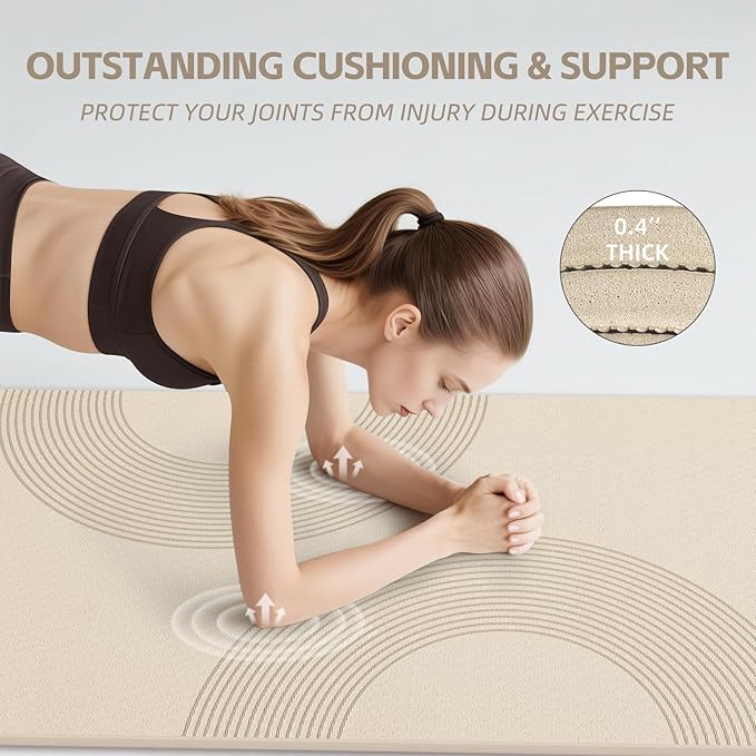 PAIDU Large Yoga Mat, 72" x 36" x 2/5"（10MM） Thick Non-Slip Exercise Mat, SGS-Certified POE Material, Ideal for Home Gym, Yoga, Pilates, Fitness Workouts & Floor Mat