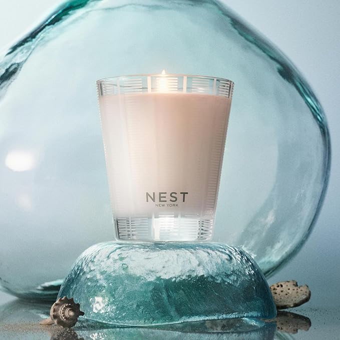 NEST New York Scented Classic Candle, Ocean Mist & Sea Salt - 8.1 oz - Up to 60-Hour Burn Time - Reusable Glass Vessel
