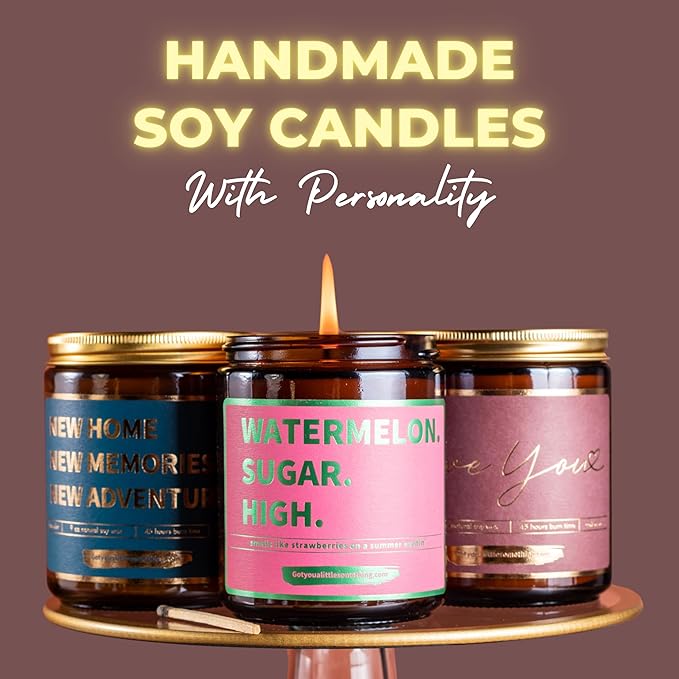 Love You Gifts for Women - Lavender Vanilla Candle - Small Birthday Gift for Mom Sister BFF Bestie Aunt Grandma - Romantic Anniversary or Engagement Present for Wife Husband Boyfriend Girlfriend