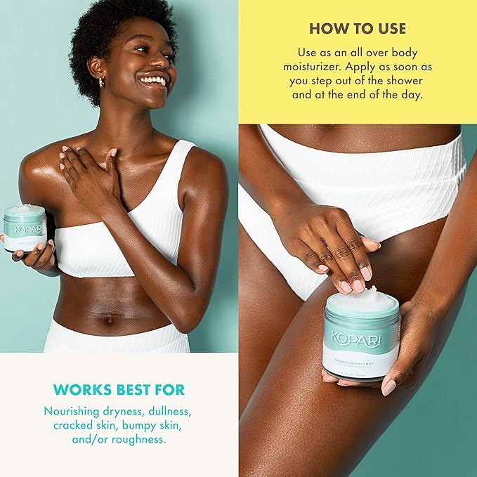 Kopari Organic Coconut Melt | Multi Purpose Skin Moisturizer, 100% Unrefined Coconut Oil Skin Care For Body, Hair, Face | Vegan, Cruelty Free, Paraben & Sulfate Free | 5.1 Oz