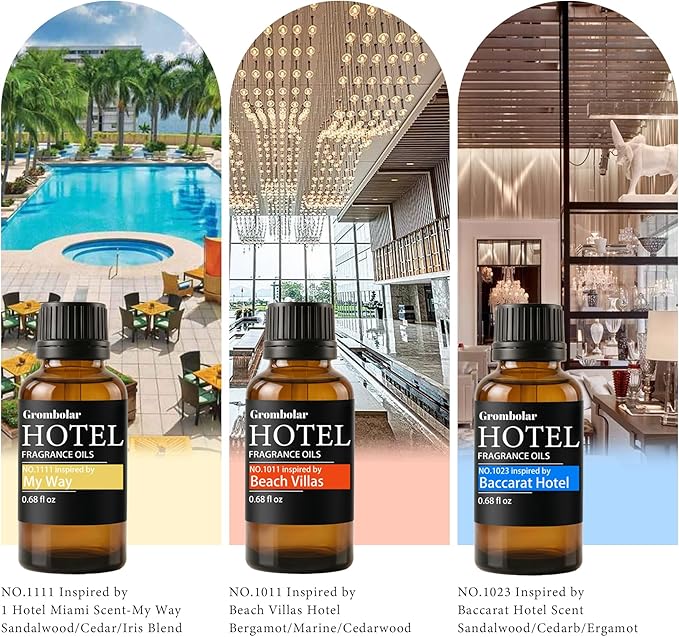 Essential Oils Set-Hotel Collection Diffuser Oil Gift Set,Premium Essential Oil for Diffusers, Home Care, Fragrance, Humidifiers (Hotel scent-6Pcs*0.68oz Set)