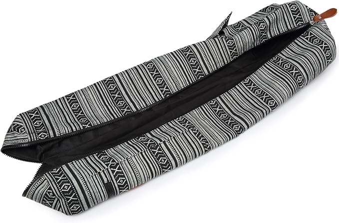 ELENTURE Canvas Yoga Mat Bag with Adjustable Strap & Pockets, Full-Zip Travel Gym Tote for Women & Men, Fits 1/4" & 1/3" Thick Mats, Lightweight Carrier for Yoga, Workout, Outdoor Use