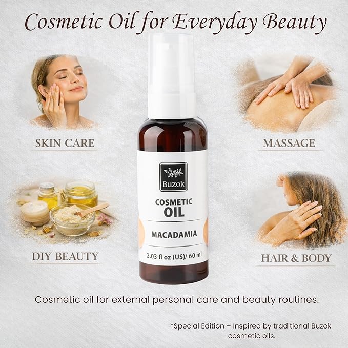 Cosmetic Carrier Oil Collection – Natural Plant Oils for Skin Care, Massage & DIY Beauty Use – Multiple Oils Available – For External Cosmetic Use (Macadamia)