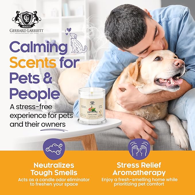 Pet Odor Eliminator Candle Grapefruit and Spearmint Scented Candle, Calming Candles Aromatherapy for Home Decor, Soy Wax Pet Candles Odor Eliminator for Animal Lover, Aromatherapy by Gerrard Larriett
