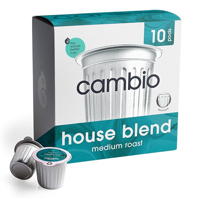 Cambio Roasters House Blend Coffee Pods - Medium Roast K Cup Coffee, Works With Keurig, 10 Count