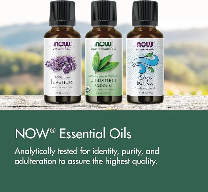NOW Essential Oils, Organic Bergamot Oil, Sweet Aromatherapy Scent, Cold Pressed, 100% Pure, Vegan, Child Resistant Cap, 1-Ounce