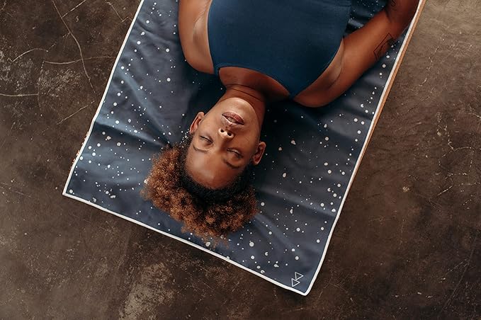 yogadesignlab | The HOT Yoga Towel | Premium Non Slip Colorful Towel | Designed in Bali | Eco Printed + Quick Dry + Mat Sized | Ideal for Hot Yoga, Bikram, Ashtanga, Sport, Travel! (Celestial)