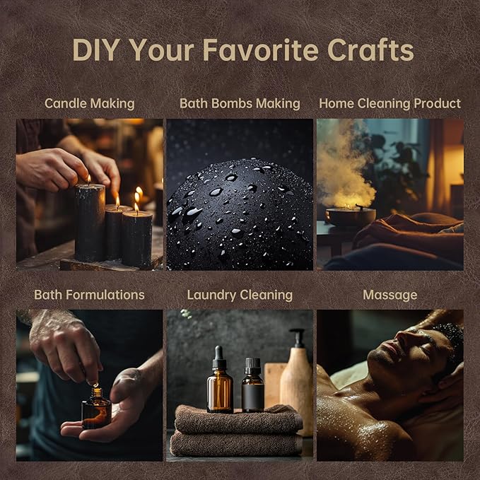 Men Essential Oils Set for Diffuser, Valentine's Day Gift for Men - 6x10ml Masculine Fragrance Oils for Candle Making, Scented Oil Gift Set, Mahogany, Sandalwood, Cologne, Smoke Vanilla, Oak, Leather