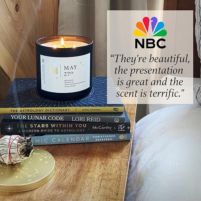 February 4th Personalized Zodiac Candle | Inspirational Astrology Reading and Daily Affirmation for Your Birthdate | Handmade Aquarius Candles | Astrology Birthday Gifts for Women