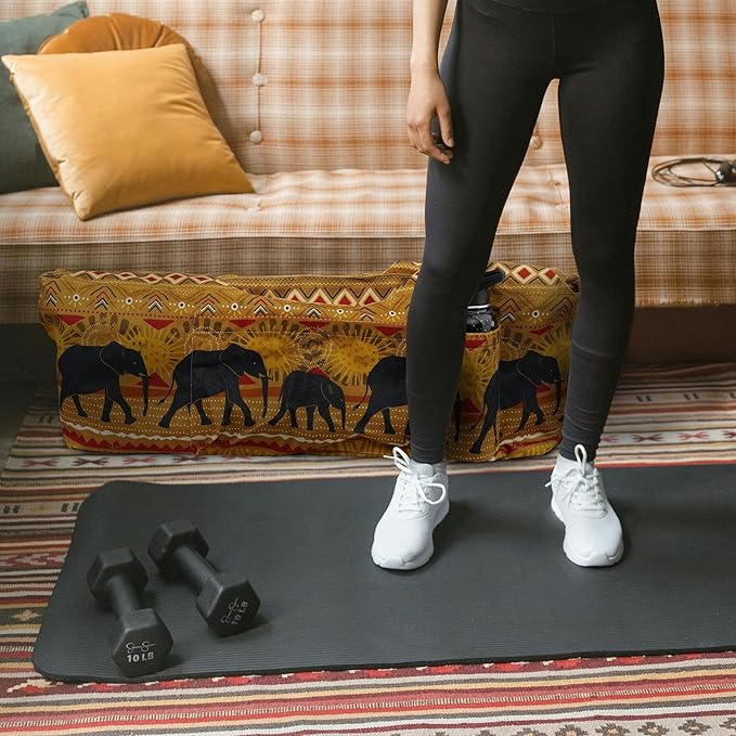 jswuffx Large Yoga Mat Bag Yoga Bags and Carriers Fits All You Stuff Yoga Tote Bag with Yoga Mat Strap, Elastic Pockets and Zipper Pockets