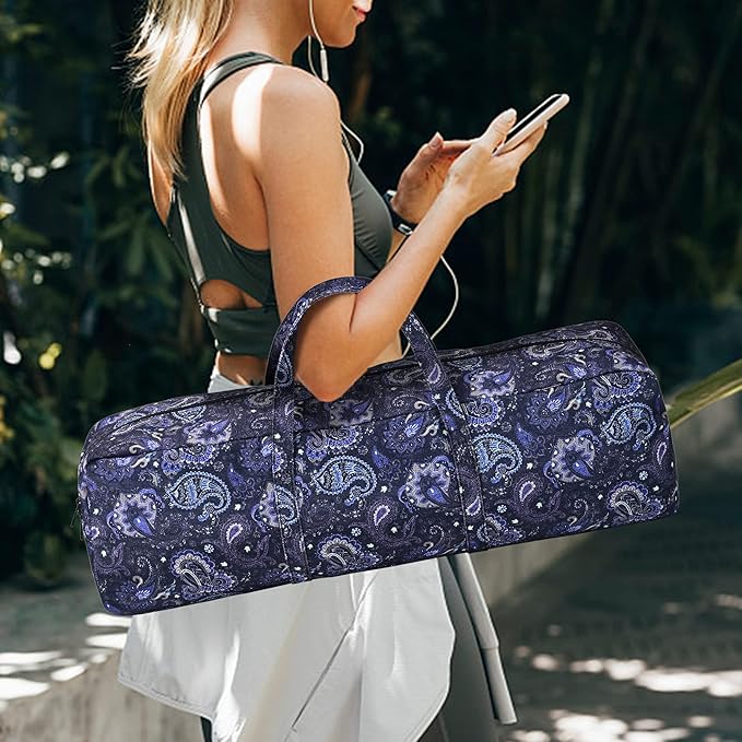 Boulder Bee | Yoga Mat Bag | Large Yoga Mat Carrier with Wet Pocket | Yoga Gifts | Gym Tote Bag for Women