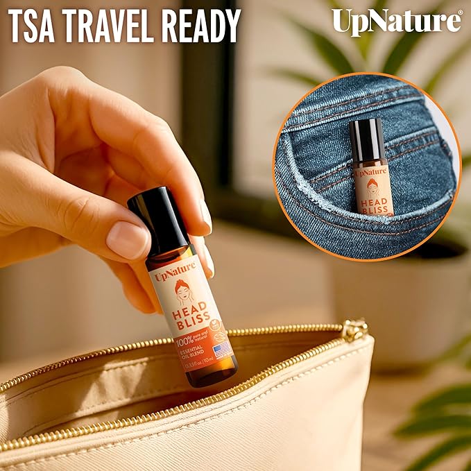 UpNature Head Bliss Essential Oil Roll-On — Soothing Aromatherapy Relax and Comfort with Instant Cooling Effect – Nurse Essentials Gifts