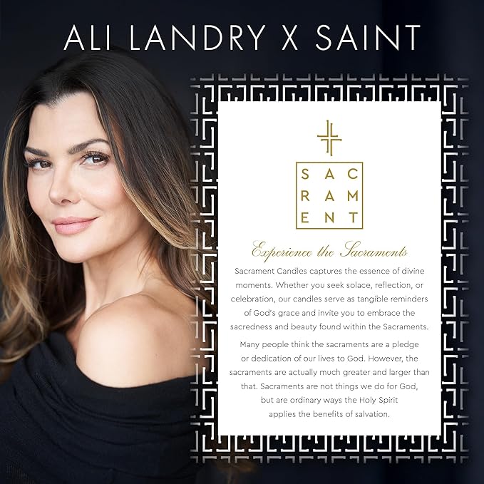 SAINT X Ali Landry Sacrament Scented Candle - White Rose Soy Coconut Aromatherapy Candle - Long-Lasting 80-Hour Burn Time - Decorative, Relaxing, Fragrant Home Decor & Gift