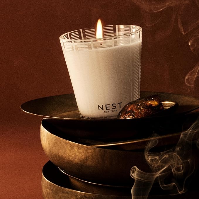 NEST New York Scented Classic Candle, Moroccan Amber - 8.1 oz - Up to 60-Hour Burn Time - Reusable Glass Vessel