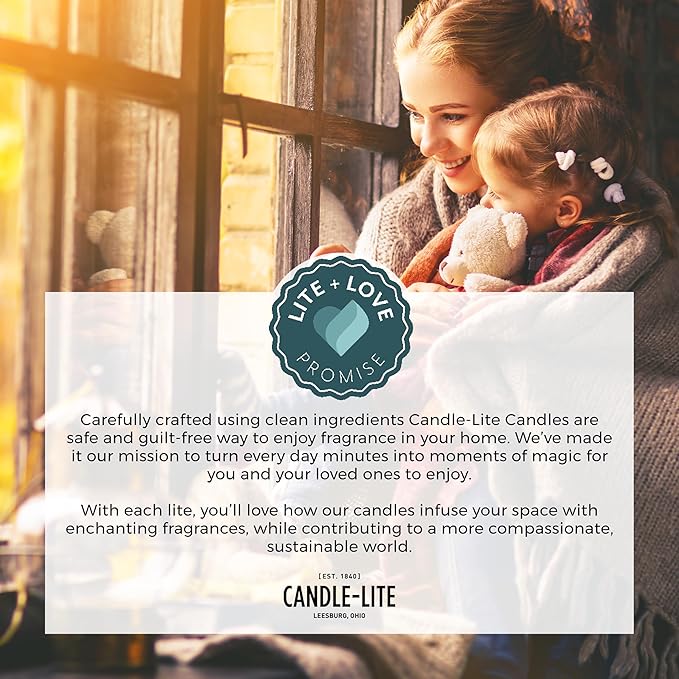 Candle-lite Fall Scented Candles, Creamy Vanilla Swirl, 18 oz Jar, Proudly Poured in The USA, Aromatherapy Candle, Single-Wick with 110 Hours of Burn Time, Perfect for Creating a Relaxing Ambiance