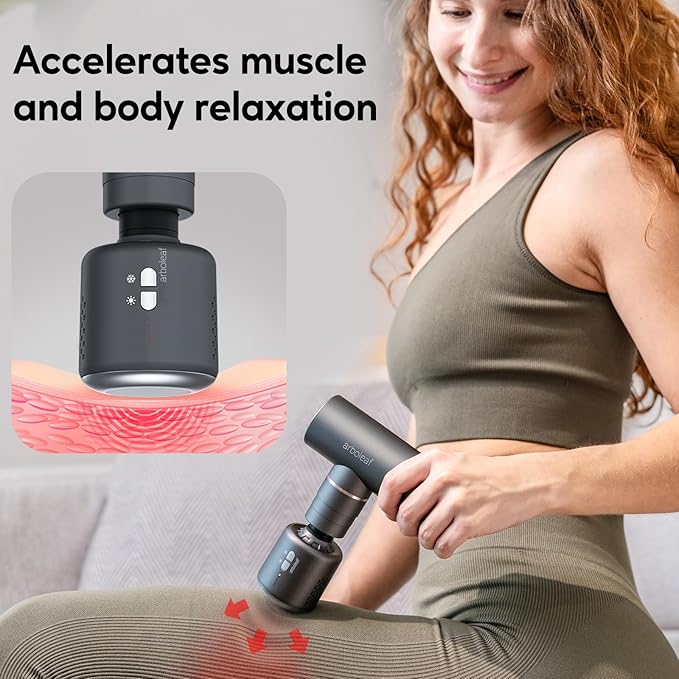 arboleaf Thermacool Massage Gun Deep Tissue with Heat and Cold Head, Full-Metal Electric Portable Hand Held Massager Gun for Back, Body Sore Muscles, Pain Relief