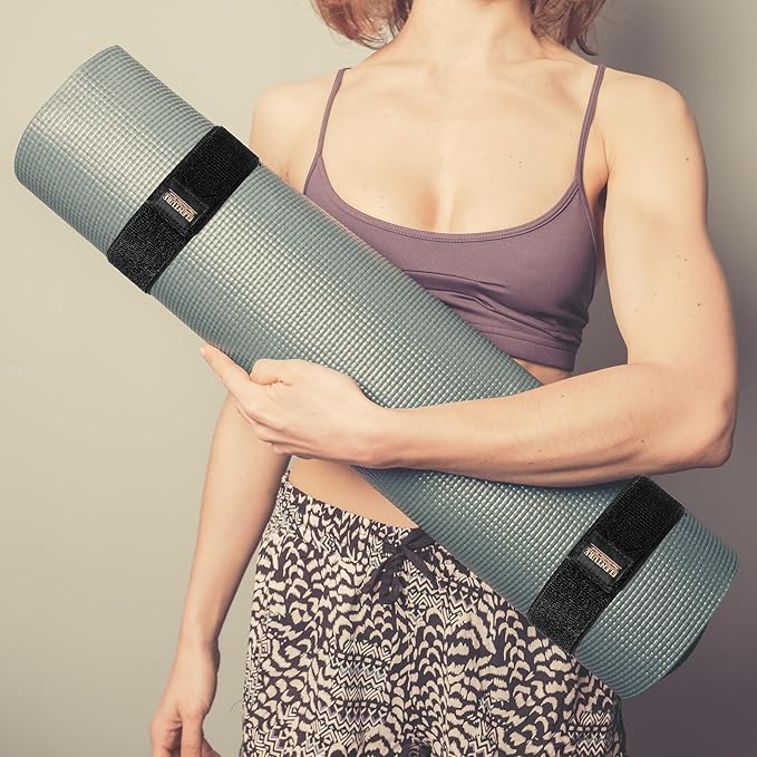 ELENTURE Adjustable Heavy-Duty Yoga Mat Strap - Elastic Bungee Wrap Organizer for Workout, Exercise, and Pilates Mat Storage