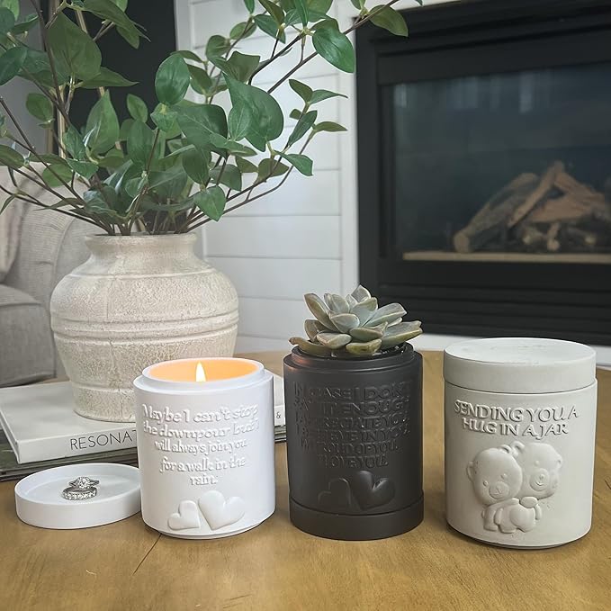 Candle Planter Hug in a Jar Romantic, Aromatherapy Candles - Natural Soy Wax, Long-Lasting 50-Hour Burn, Lavender Scents - Gifts for Him, Her, Couple, Husband and Wife Birthday Gift Ideas, Unique Cool