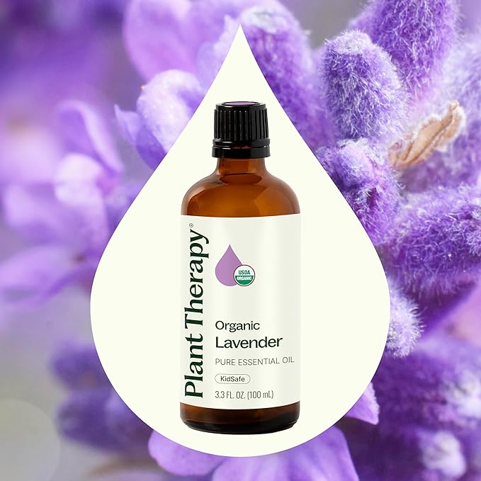 Plant Therapy Organic Lavender Essential Oil 100% Pure, USDA Certified Organic, Undiluted, Natural Aromatherapy, Therapeutic Grade 100 mL (3.3 oz)