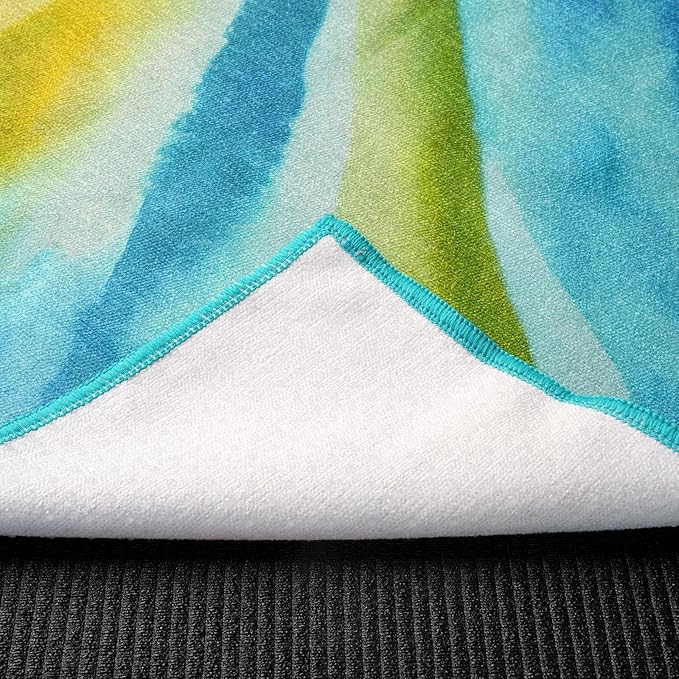 Eunzel Hot Yoga Towel, Non Slip Yoga Mat Towel Sweat Absorbent Printed Yoga Towel with Grip Dots for Hot Yoga, Pilates and Workout 72"x 24", Vibrant Vein