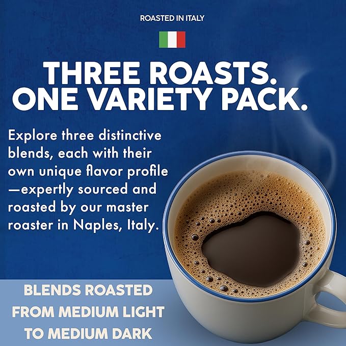 Caffè Borbone Variety Pack Coffee Pods (30 Count) – House, Breakfast & Italian Roast Blends for a Smooth, Bold & Balanced Brew – Single Serve Coffee Pods Compatible with K-Cup Brewers