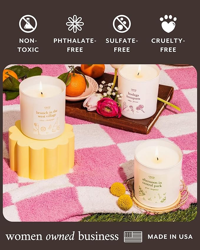 Literie Miami Inspired Scented Candle: Bottle Service - Spirits & Muddled Fruit Scent, 7.5oz, 40 Hour Burn, Vegan Soy & Coconut Blend Candle for Home Decor, Gift for Women & Men