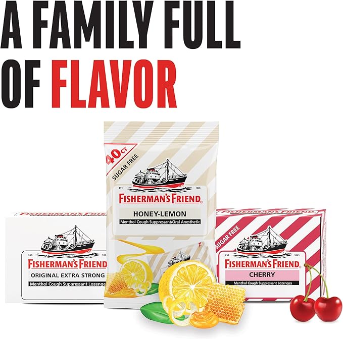 Fisherman's Friend Original Extra Strong Cough Lozenges (20 Drops x 24-Pack), 10mg Natural Menthol, Cooling Relief from Sore Throat, Persistent Cough & Everyday Irritation, Vegan & Gluten-Free