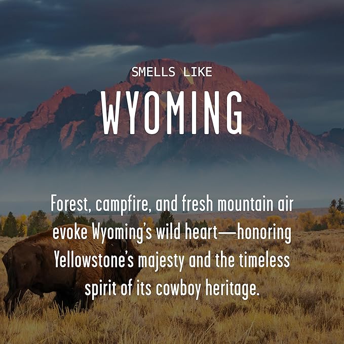 Wyoming Gifts, Wyoming Decor for Home - 'There's No Place Like Wyoming Candle, w/Forest, Campfire & Fresh Mountain Air I Wyoming Souvenirs I Wyoming State Gifts I 9oz Jar, 50Hr Burn, USA Made