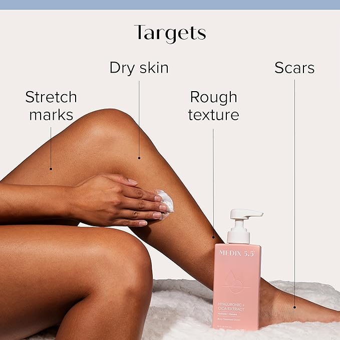 Medix 5.5 Women Firming Collagen Cream + Hyaluronic Acid Body Lotion | Anti Aging Firming Lotion & Face Moisturizer | Crepey Skin, Stretch Marks, & Dry Skin | Skin Care Products | 2 Piece Bundle