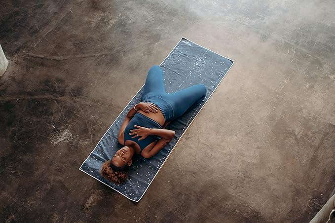 yogadesignlab | The HOT Yoga Towel | Premium Non Slip Colorful Towel | Designed in Bali | Eco Printed + Quick Dry + Mat Sized | Ideal for Hot Yoga, Bikram, Ashtanga, Sport, Travel! (Celestial)