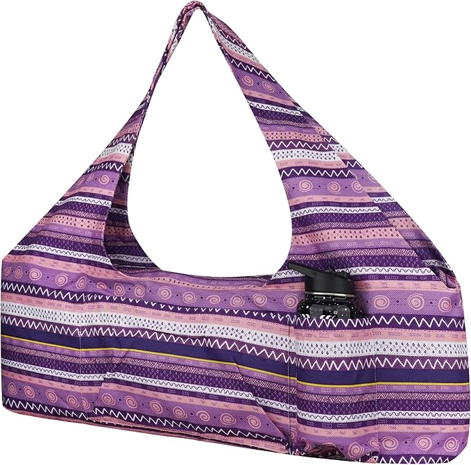 jswuffx Large Yoga Mat Bag Yoga Bags and Carriers Fits All You Stuff Yoga Tote Bag with Yoga Mat Strap, Elastic Pockets and Zipper Pockets