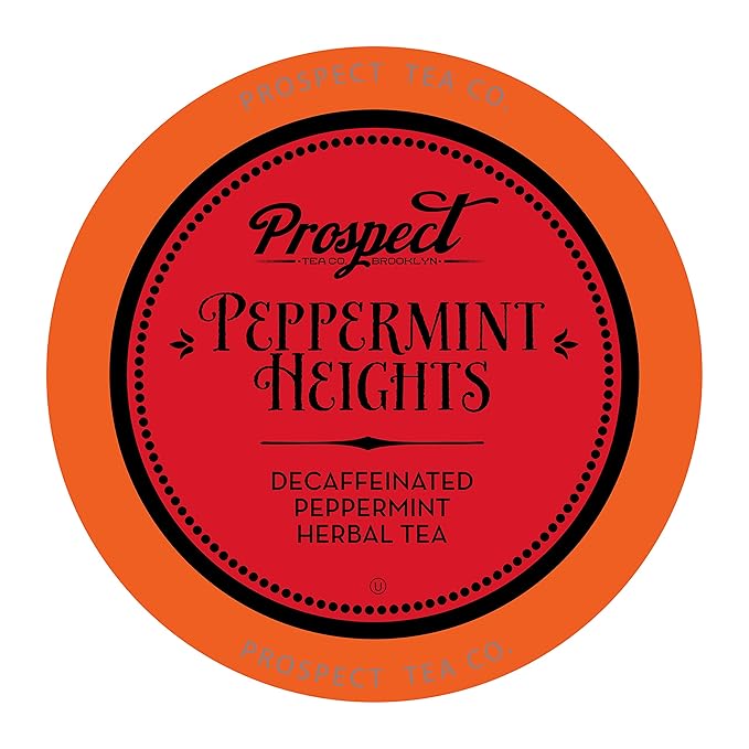 Prospect Tea Co. Peppermint Heights Herbal Tea Pods Compatible with K Cup Brewers Including 2.0, 40 Count