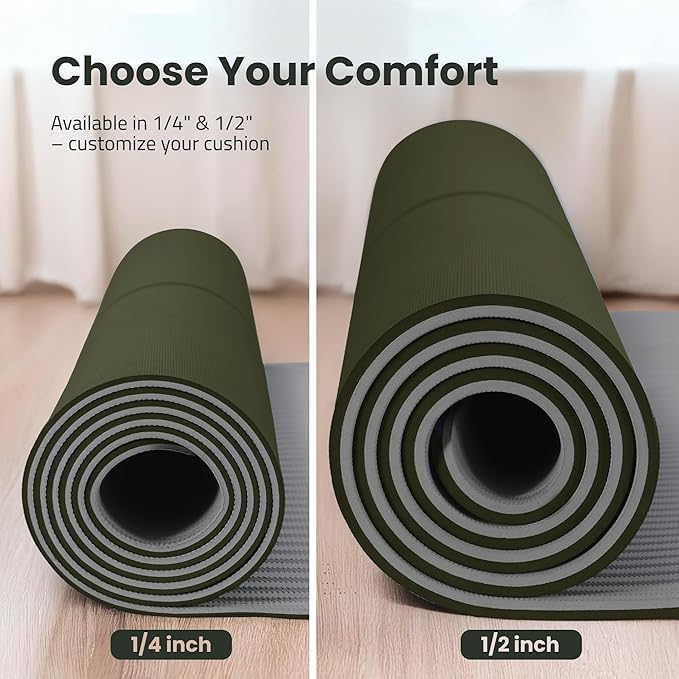 Gogokiwi Extra Wide Yoga Mat for Men Women (72"L x 36"W) Non Slip Fitness & Exercise Mat with Alignment Marks for Yoga, Pilates, Floor Workouts