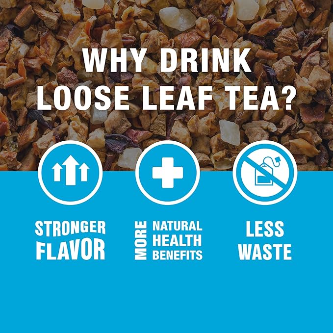 Tiesta Tea - Chunky Watermelon, Loose Leaf, Sweet Watermelon Herbal Tea, Premium Non-Caffeinated Fruit Blend, Makes Hot or Iced & Brews Up to 200 Cups, 16oz Resealable Bulk Pouch
