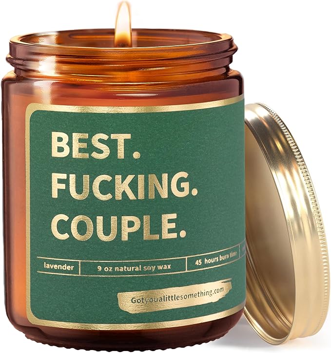 Funny Anniversary Candle for Couples - Funny Valentines Day Presents, Gift from Friends for Engagement or Anniversary - Best Couple Ever Present Idea for Him & Her, Newly Engaged Candle for Couples