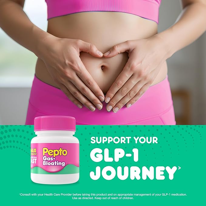 Pepto Gas + Bloating, Simethicone 250 mg Softgels, 50 Count, Gas Relief for Adults, Anti Gas and Bloating, Gas Relief Maximum Strength